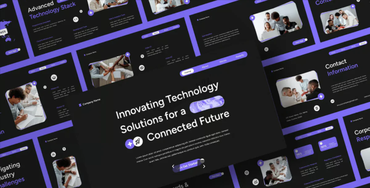 Black Purple Modern Technology Company Profile 006