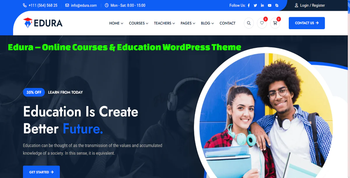 Edura – Online Courses & Education WordPress Theme