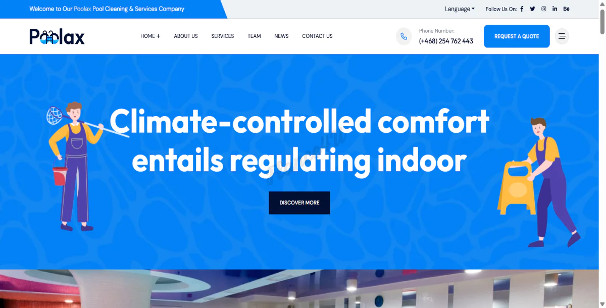 Poolax – Pool Cleaning & Services WordPress Theme