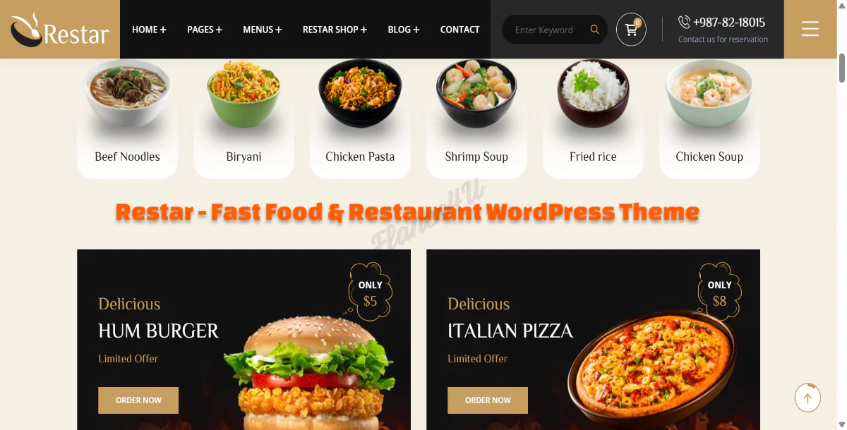 Restar - Fast Food & Restaurant WordPress Theme