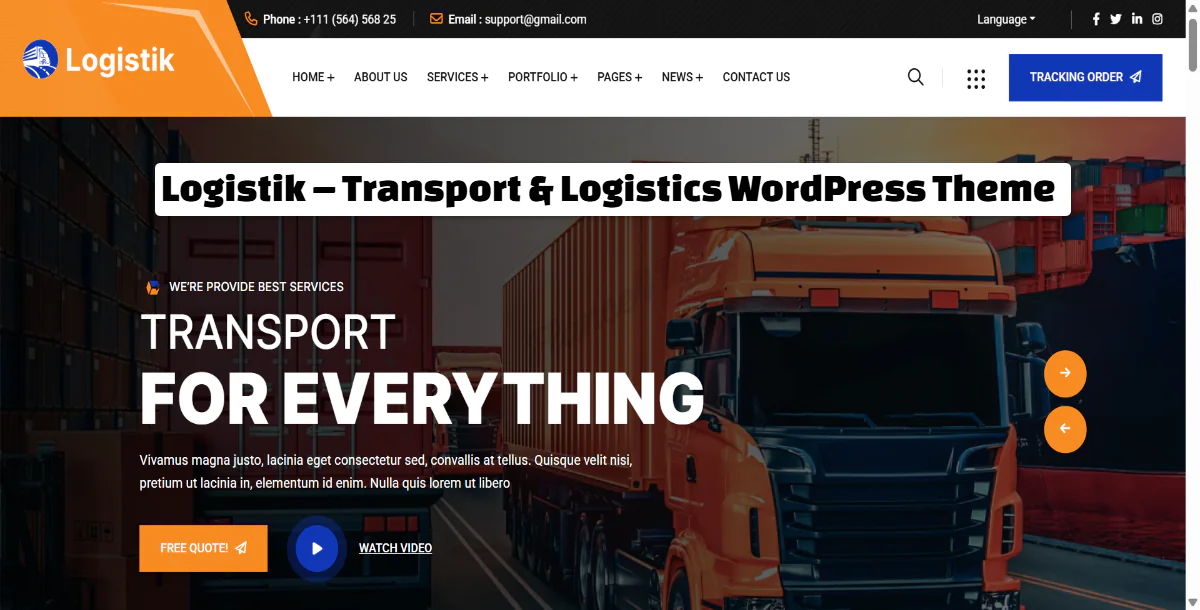 Logistik – Transport & Logistics WordPress Theme