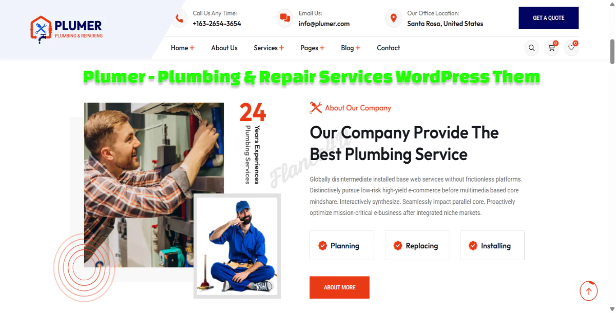 Plumer - Plumbing & Repair Services WordPress Them