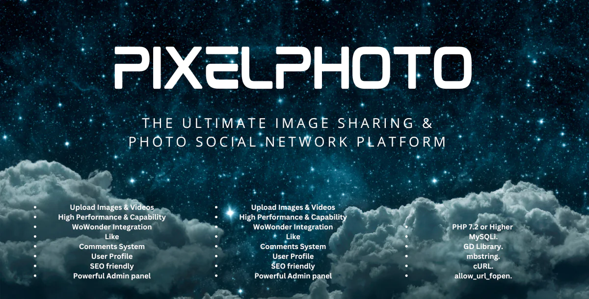 PixelPhoto - The Ultimate Image Sharing & Photo Social Network Platform